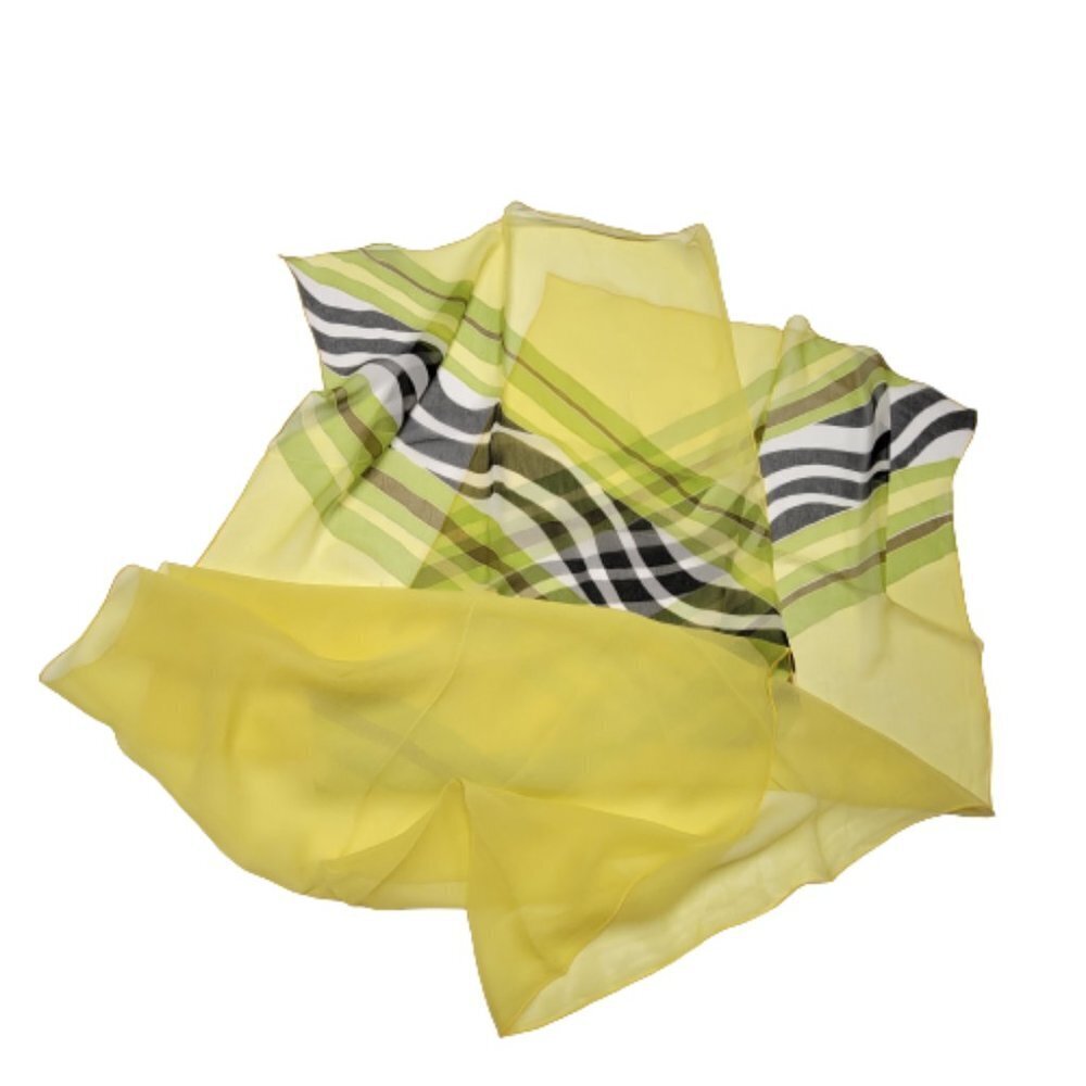 Yellow Silk Chiffon Scarf Light Rectangular Sheer Scarf - NEW